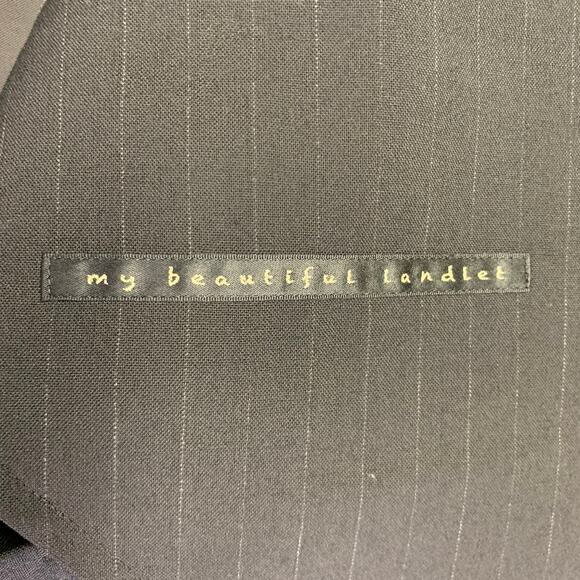 MY BEAUTIFUL LANDLET Size XS Black Stripe Wool Oversized Sport Coat - Picture 8 of 10